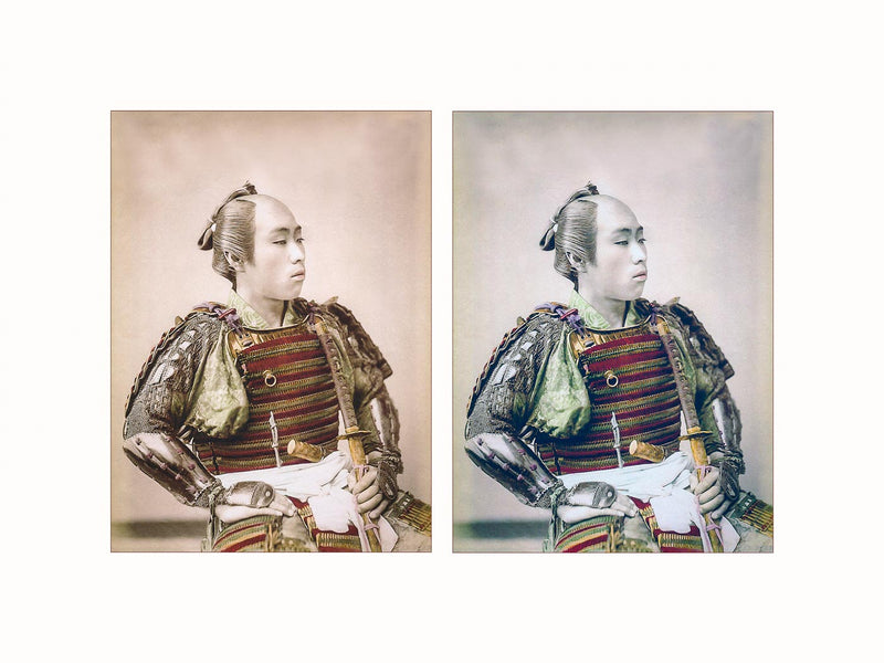 Hand Colored Photography, Japan - Samurai, c1890 - diptych
