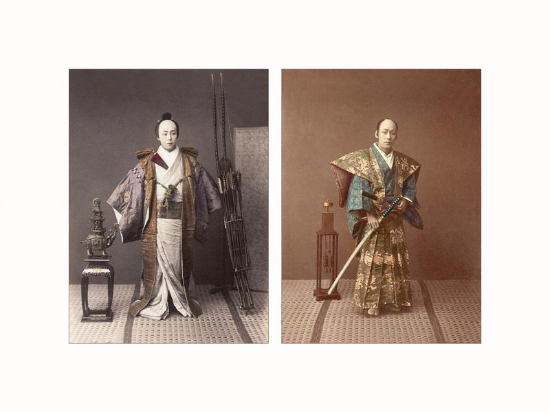 Hand Colored Photography, Japan - Samurai, c1870 - diptych