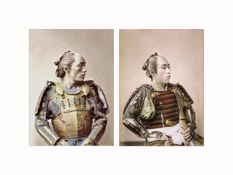 Hand Colored Photography, Japan - Samurai, c1875 - diptych
