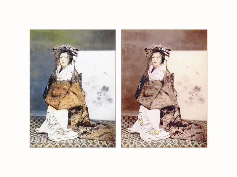 Hand Colored Photography, Japan - Geisha, c1880 - diptych