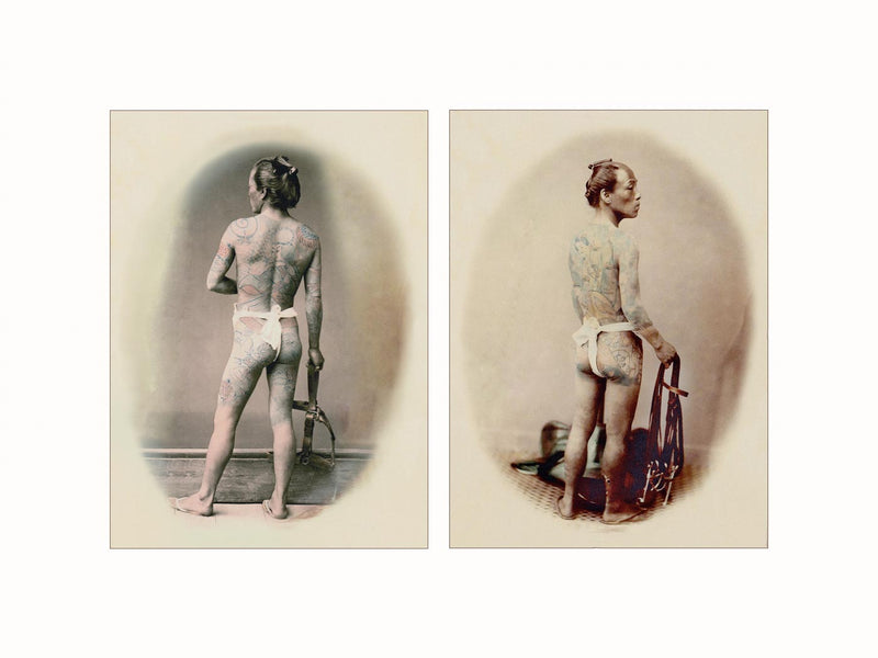Hand Colored Photography, Japan - Palefrenier, Betto, c1860 - diptych