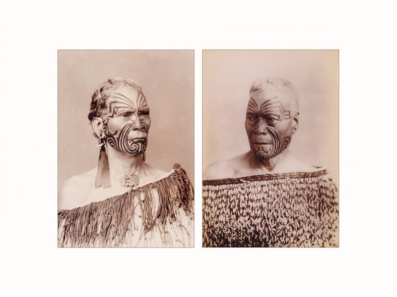 Maori Chiefs, c1900 - diptych