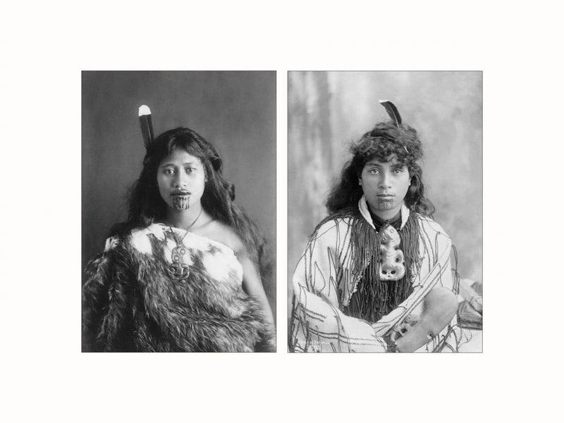 Maori Women, Rotorua, New Zealand, c1900 - diptych