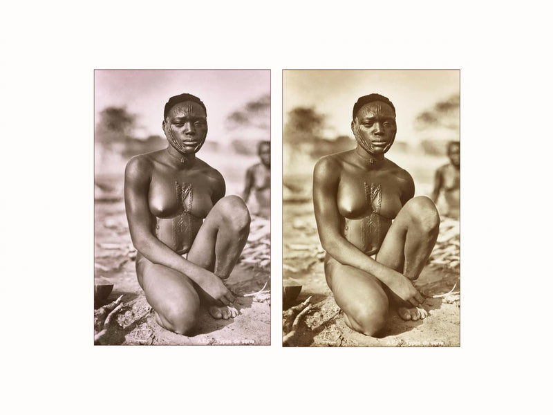 Femme Sarra, Congo, c1920 - diptych