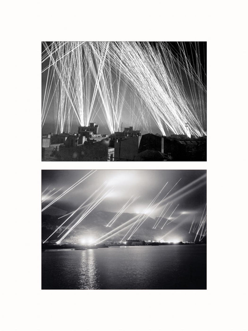 Ack-Ack Fire, and Search Lights, World War II - diptych