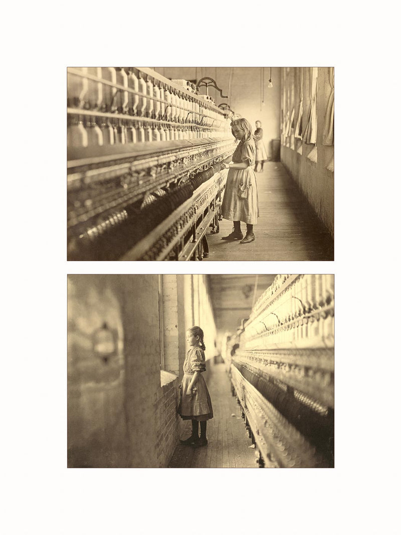 Child Labor, Spinner in Cotton Mill, Gastonia, North Carolina, 1908-1910 - diptych