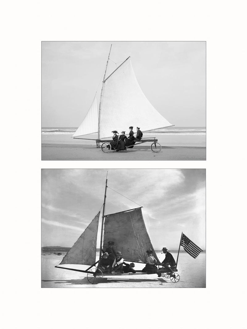 Sailing on the Beach, California, c1890-1910 - diptych