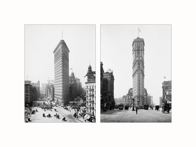 Flatiron and Times Buildings, New York, c1900-1908 - diptych