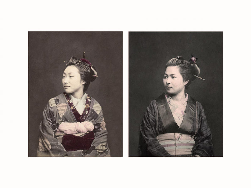 Young Japanese Ladies, c1880 - diptych