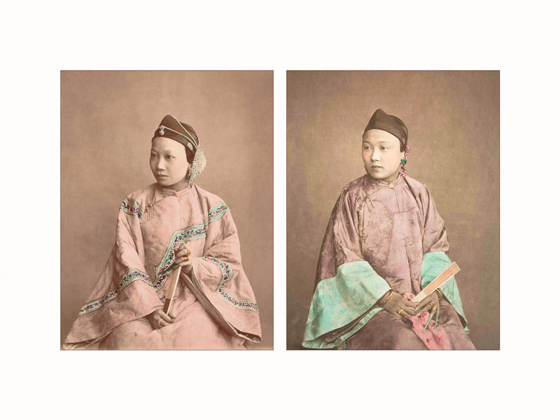Young Chinese Girls, c1870 - diptych