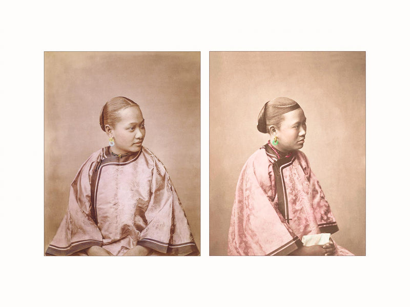 Young Chinese Girls, Shanghai, c1870 - diptych
