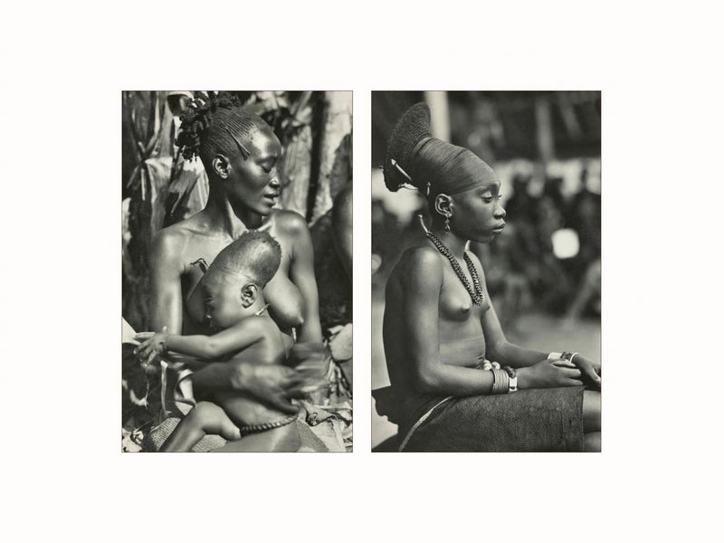 Coiffures Mangbetu, Congo, c1920 - diptych