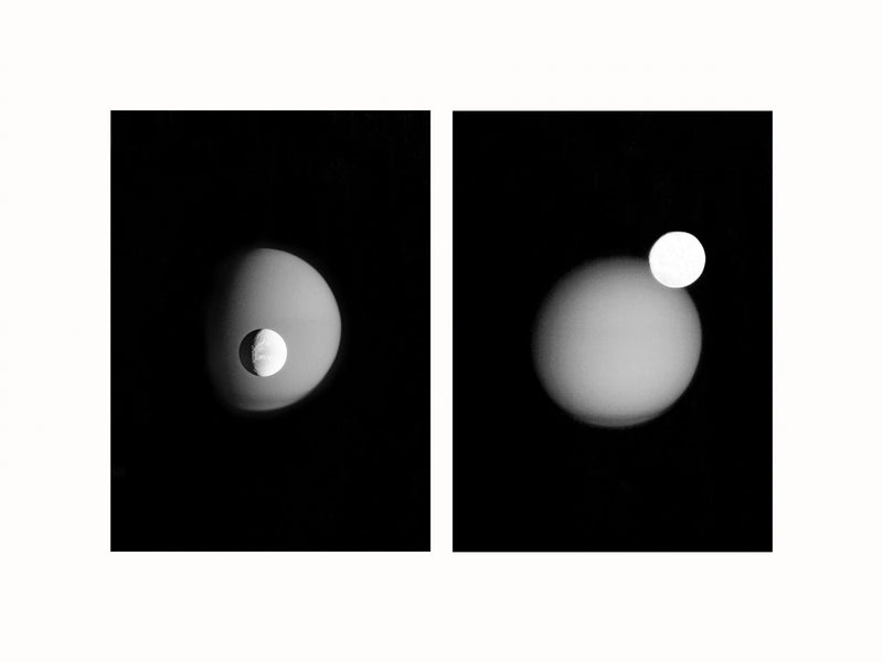 Dione and Titan, Tethys and Titan - diptych