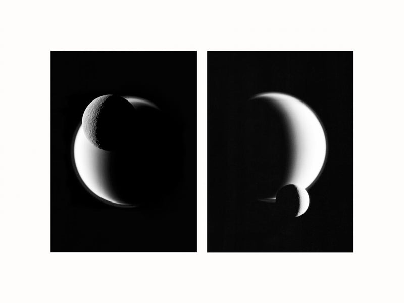 Dione and Titan, Rhea and Titan - diptych