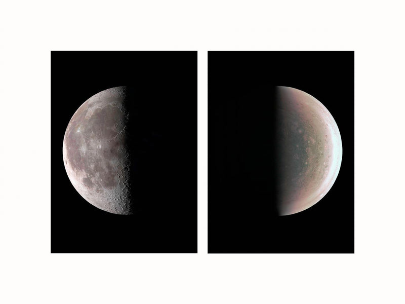 Moon and Jupiter - diptych