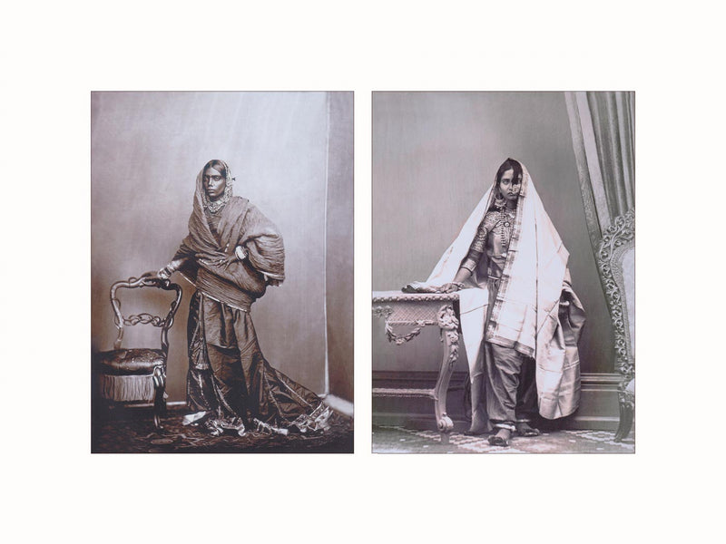 Women in the Harem of the Royal Palace of Jaipur, c1860 - diptych