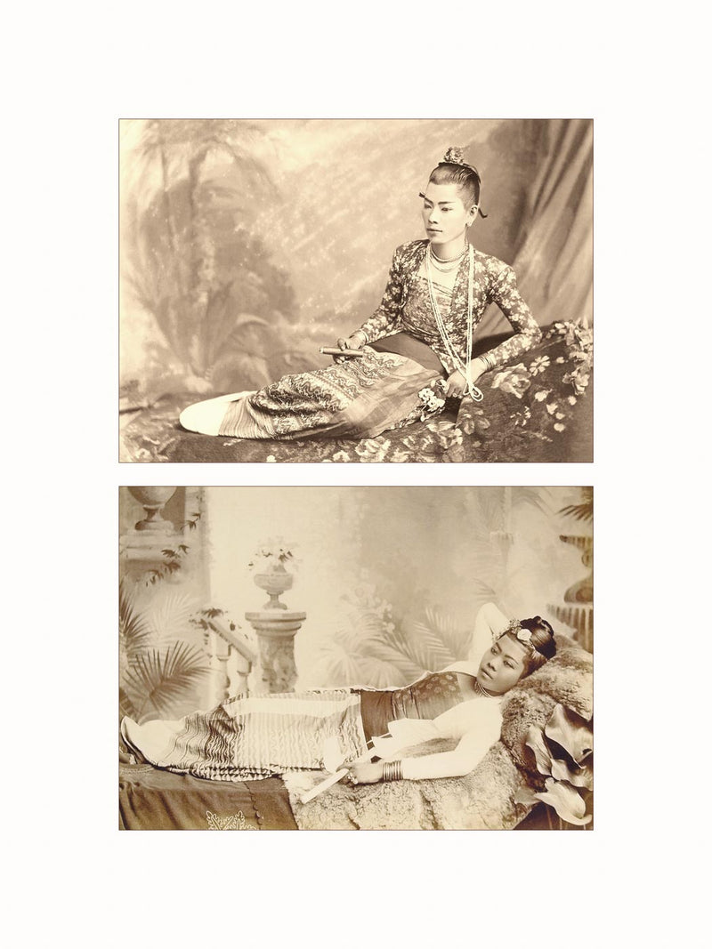 Burmese Ladies with Cigar, c1890 - diptych