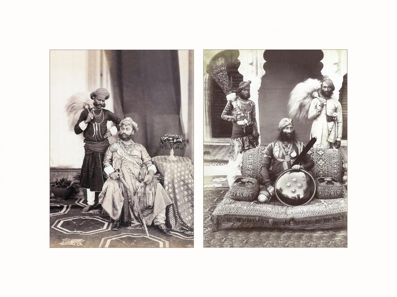 Maharaja with their Attendants, c1880 - diptych