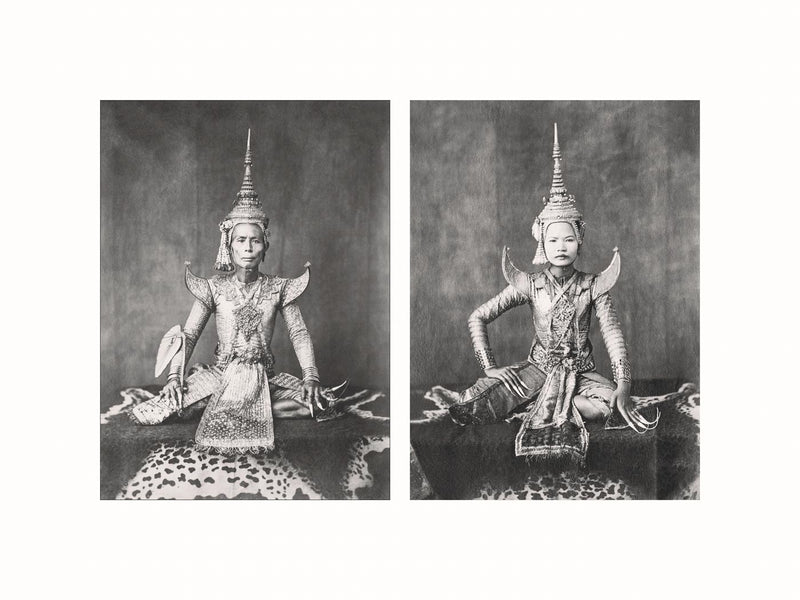 Court Actors, Harem of King Mongkut, Siam, c1860 - diptych