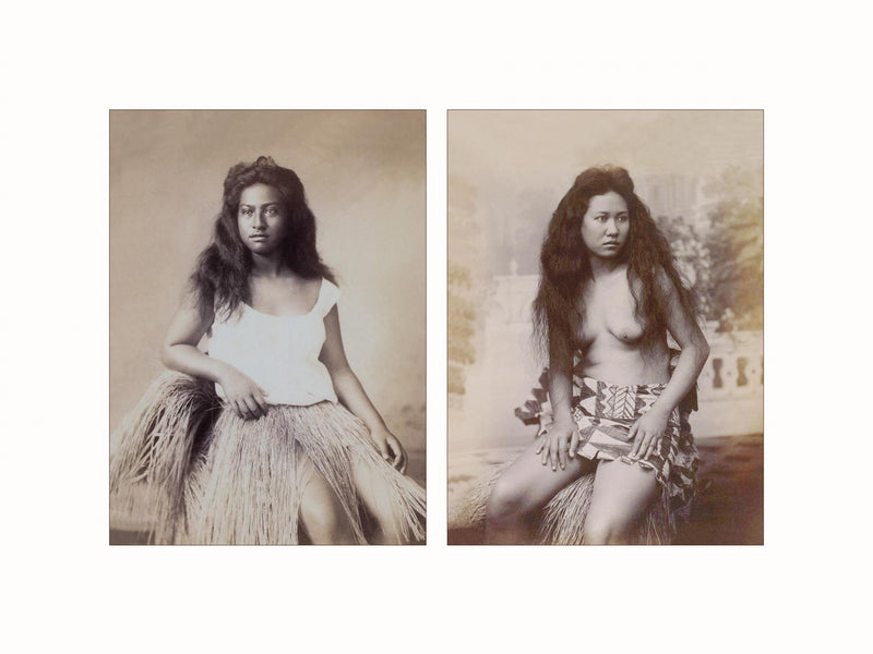Young Girls, Honolulu, Hawaii, c1890 - diptych