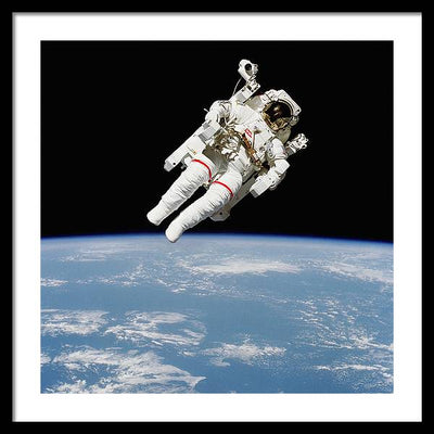 Astronaut Bruce McCandless, Space Shuttle Challenger, 1984 / Art Photo - Framed Print