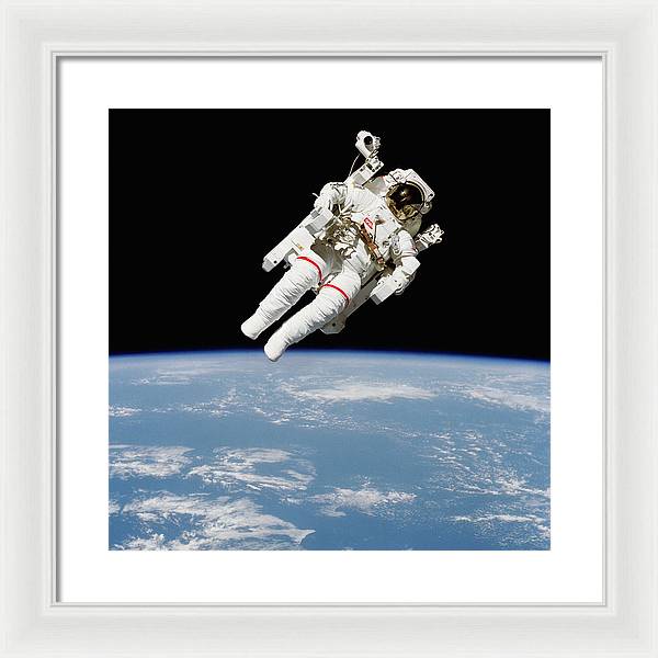 Astronaut Bruce McCandless, Space Shuttle Challenger, 1984 / Art Photo - Framed Print