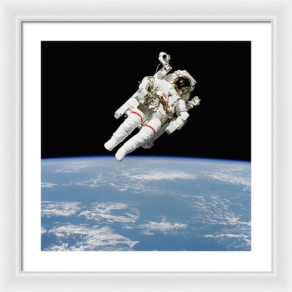 Astronaut Bruce McCandless, Space Shuttle Challenger, 1984 / Art Photo - Framed Print