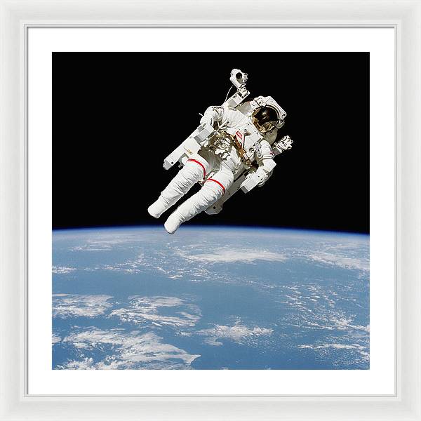 Astronaut Bruce McCandless, Space Shuttle Challenger, 1984 / Art Photo - Framed Print