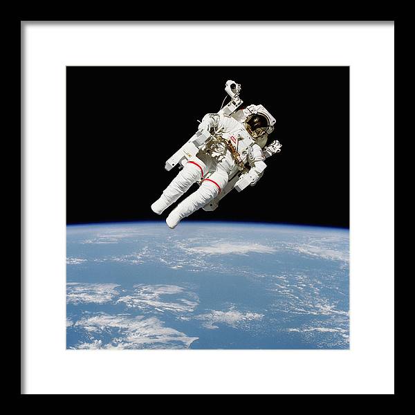 Astronaut Bruce McCandless, Space Shuttle Challenger, 1984 / Art Photo - Framed Print