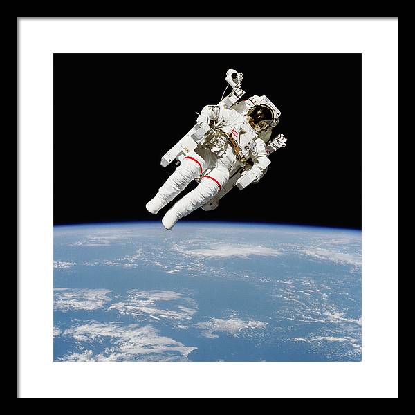 Astronaut Bruce McCandless, Space Shuttle Challenger, 1984 / Art Photo - Framed Print