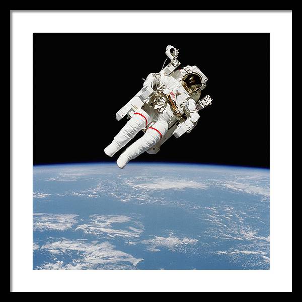 Astronaut Bruce McCandless, Space Shuttle Challenger, 1984 / Art Photo - Framed Print