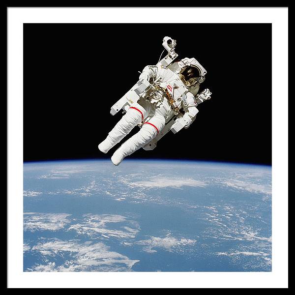 Astronaut Bruce McCandless, Space Shuttle Challenger, 1984 / Art Photo - Framed Print