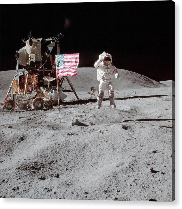 Astronaut John Young, Apollo 16 / Art Photo - Acrylic Print