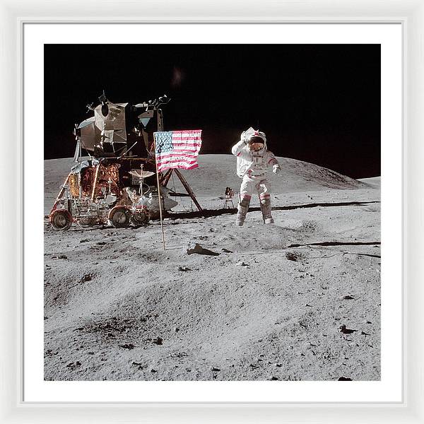 Astronaut John Young, Apollo 16 / Art Photo - Framed Print