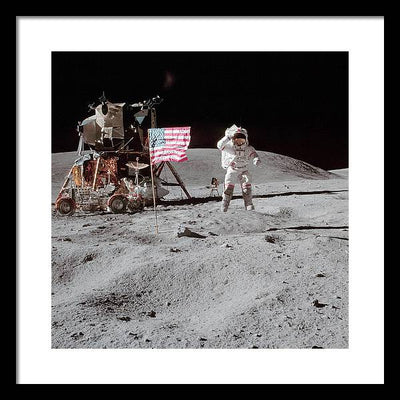 Astronaut John Young, Apollo 16 / Art Photo - Framed Print