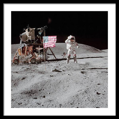 Astronaut John Young, Apollo 16 / Art Photo - Framed Print