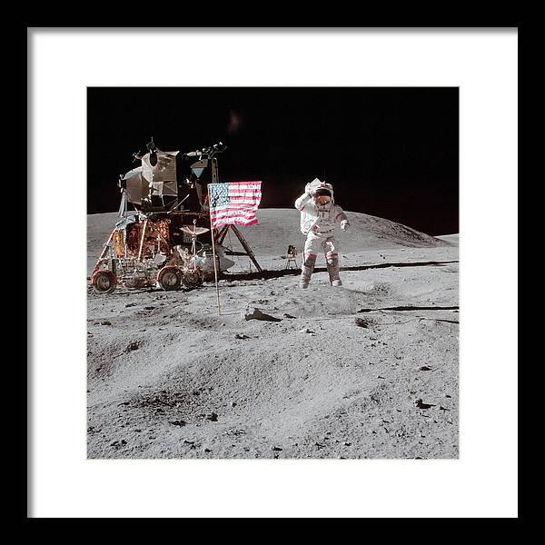 Astronaut John Young, Apollo 16 / Art Photo - Framed Print