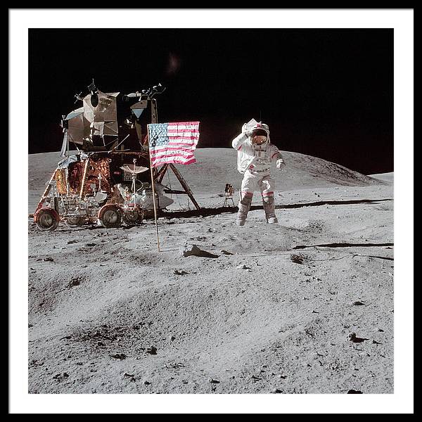 Astronaut John Young, Apollo 16 / Art Photo - Framed Print