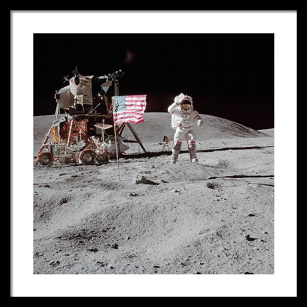 Astronaut John Young, Apollo 16 / Art Photo - Framed Print