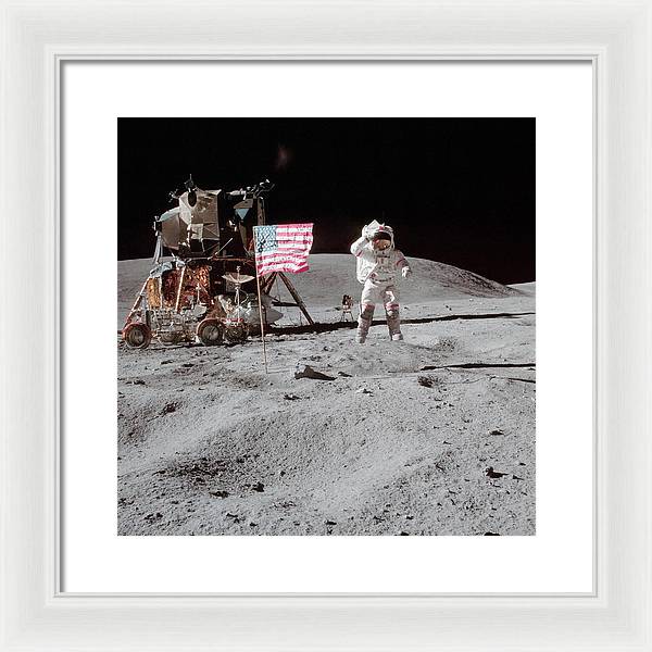 Astronaut John Young, Apollo 16 / Art Photo - Framed Print