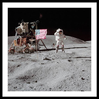 Astronaut John Young, Apollo 16 / Art Photo - Framed Print