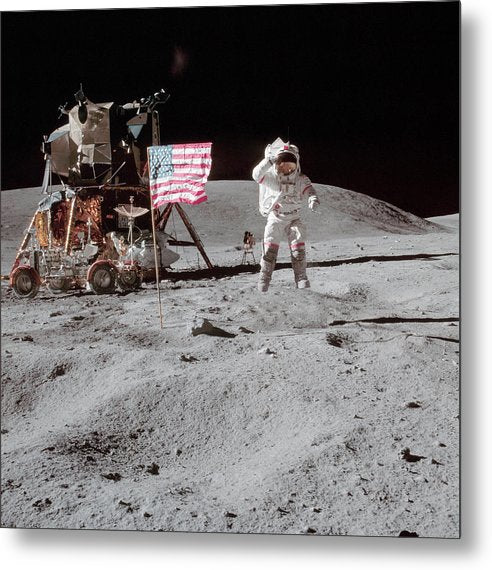 Astronaut John Young, Apollo 16 / Art Photo - Metal Print