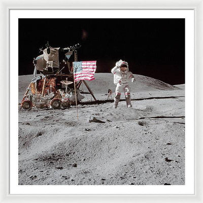 Astronaut John Young, Apollo 16 / Art Photo - Framed Print