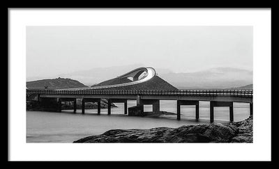 Atlanterhavsveien Storseisundet Bridge, Norway / Art Photo - Framed Print