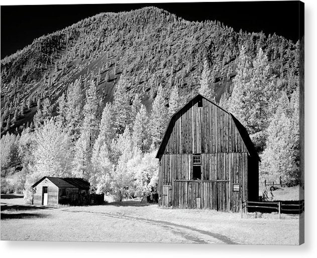 Barn in rural Montana, Infrared View / Art Photo - Acrylic Print