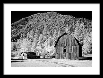 Barn in rural Montana, Infrared View / Art Photo - Framed Print