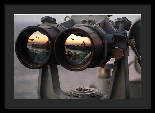 Big Eyes Binoculars Onboard USS Harry S. Truman / Art Photo - Framed Print