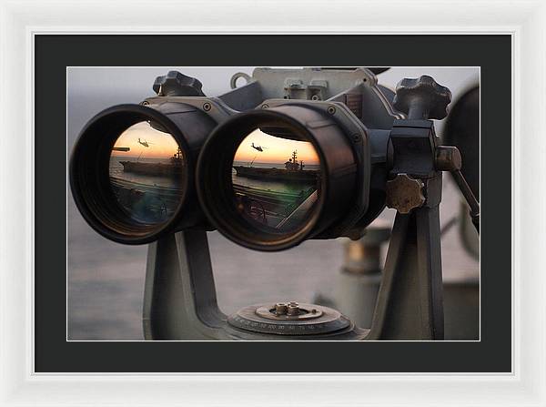 Big Eyes Binoculars Onboard USS Harry S. Truman / Art Photo - Framed Print