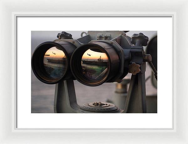 Big Eyes Binoculars Onboard USS Harry S. Truman / Art Photo - Framed Print