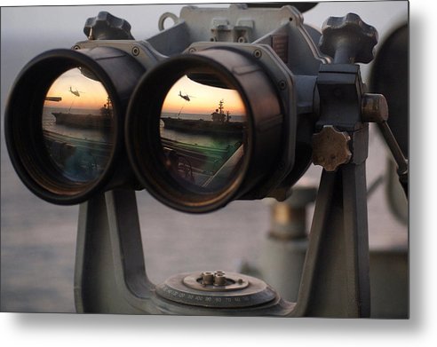 Big Eyes Binoculars Onboard USS Harry S. Truman / Art Photo - Metal Print